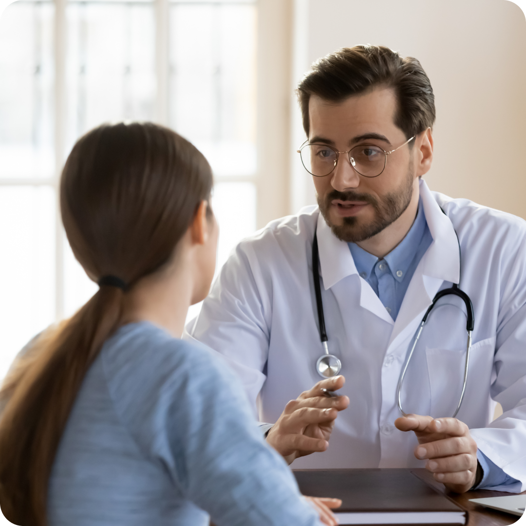 Patient and doctor speaking