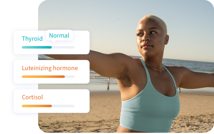 woman with thyroid hormone results