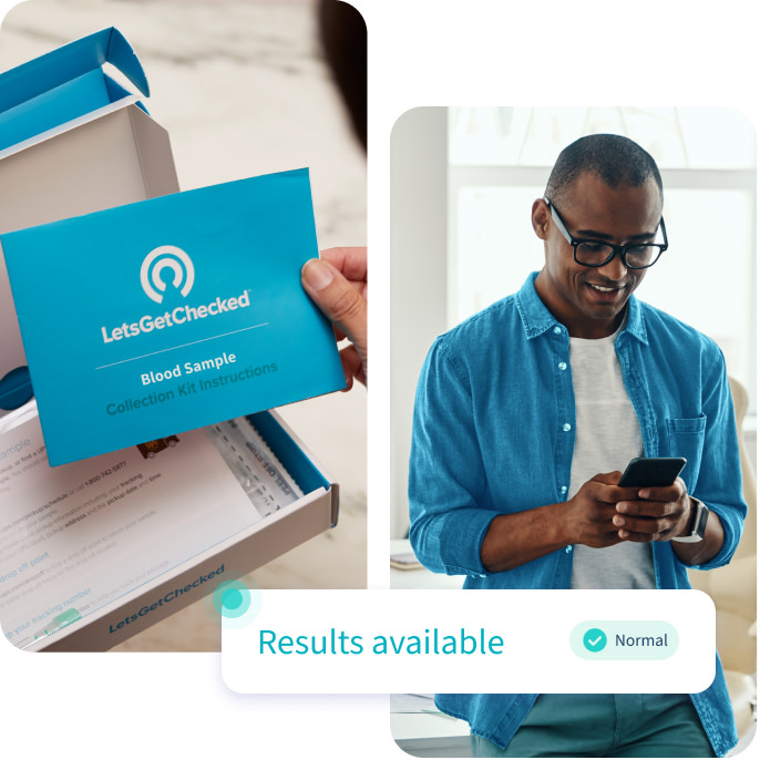 Man checking results on phone