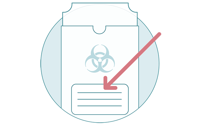 label on biohazard bag illustrated