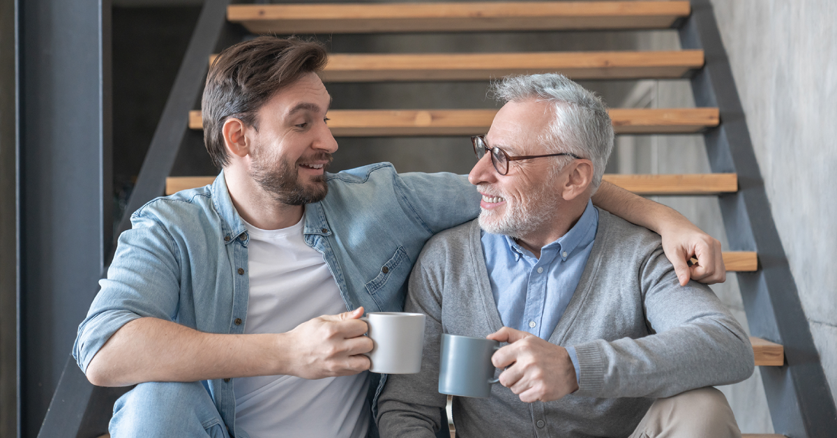 Man looking at medication