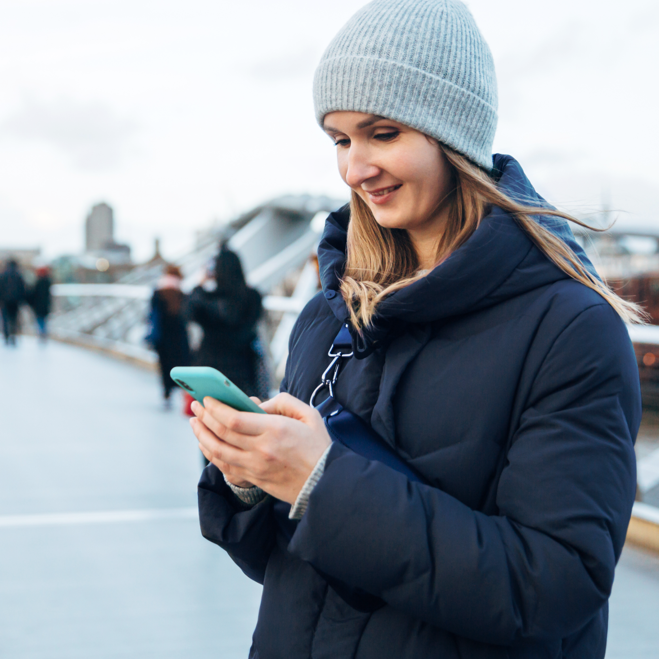 Woman using LetsGetChecked on mobile