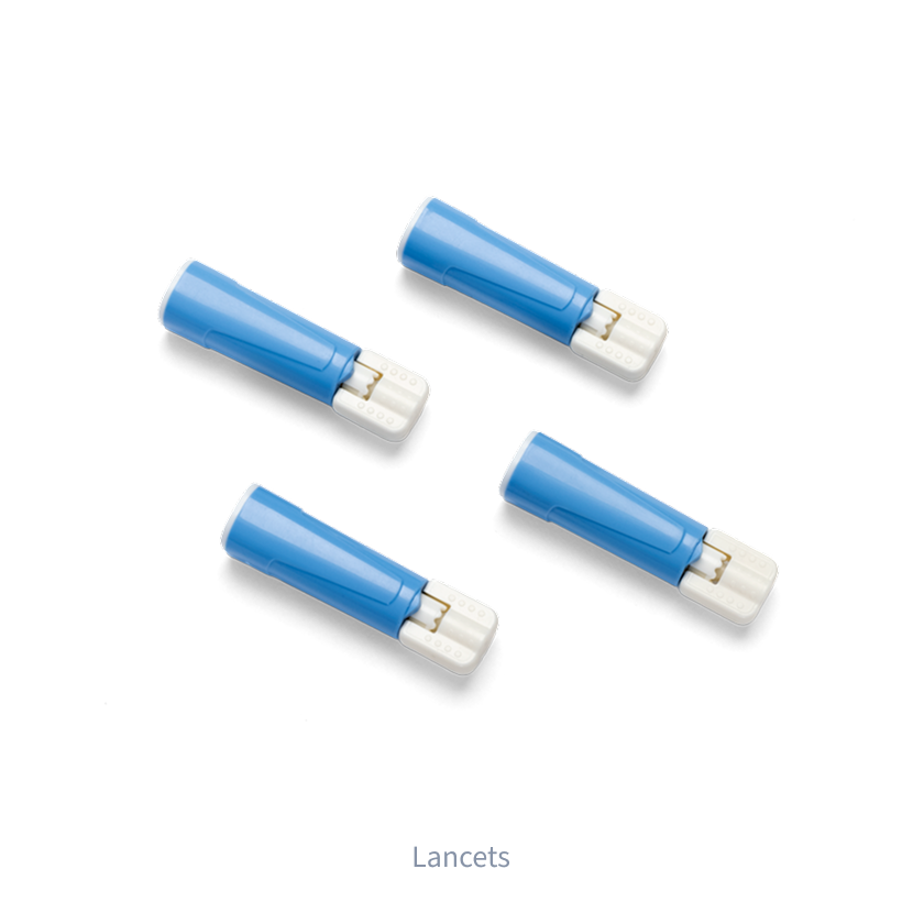 Four blood sample collection lancets. thumbnail image