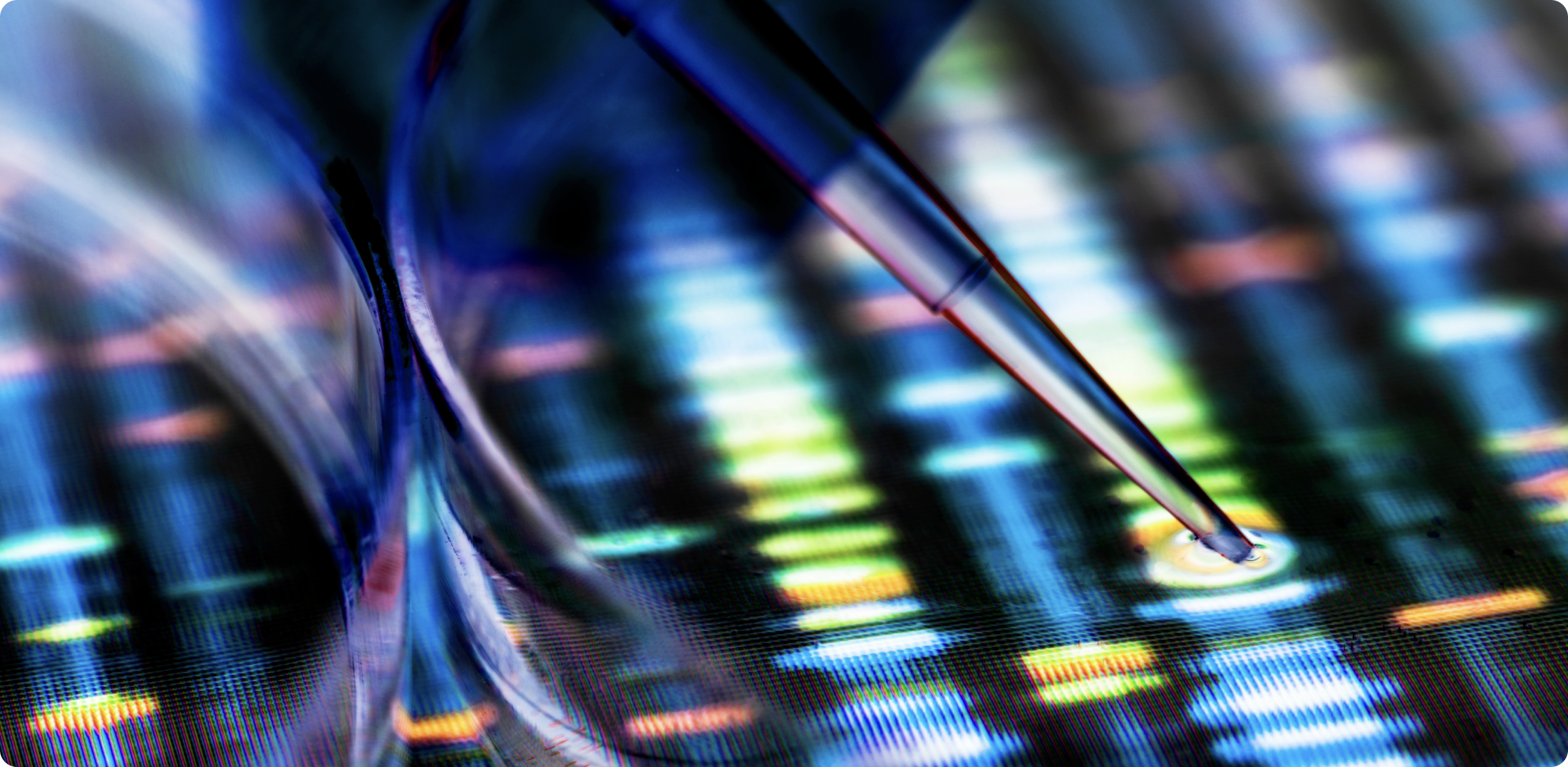 Close up of genetic testing in lab