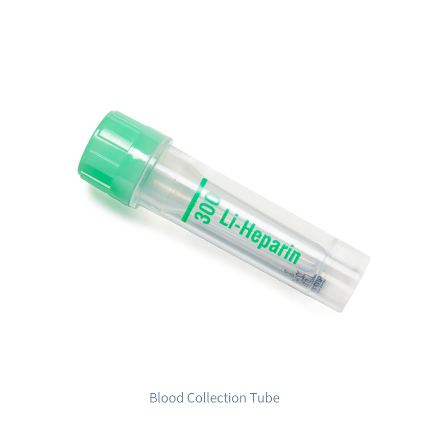 Blood collection tube with a green cap. thumbnail image