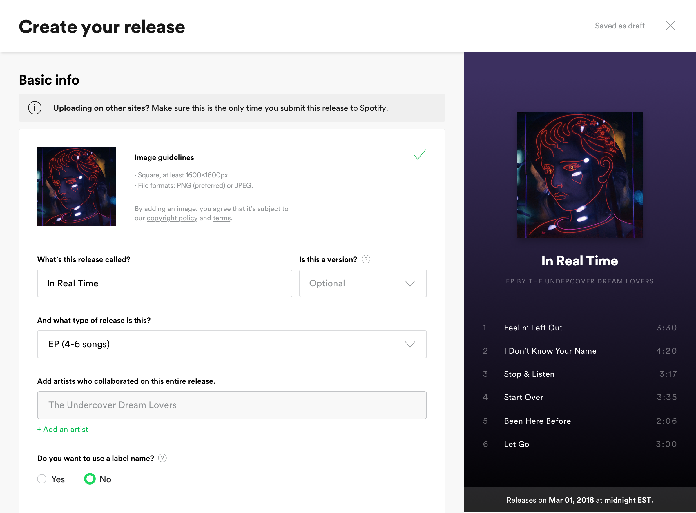 Upload beta Guide Spotify for Artists