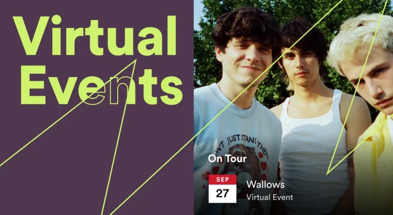 Spotify begins the listing of virtual events.