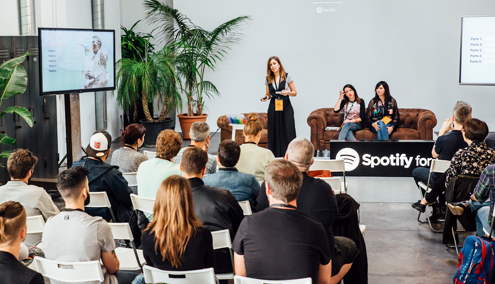 Picture of a Spotify for Artists Masterclass being held in Madrid, Spain. 