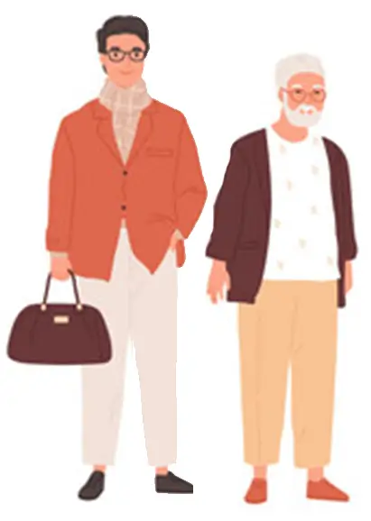 An adult and an elderly men