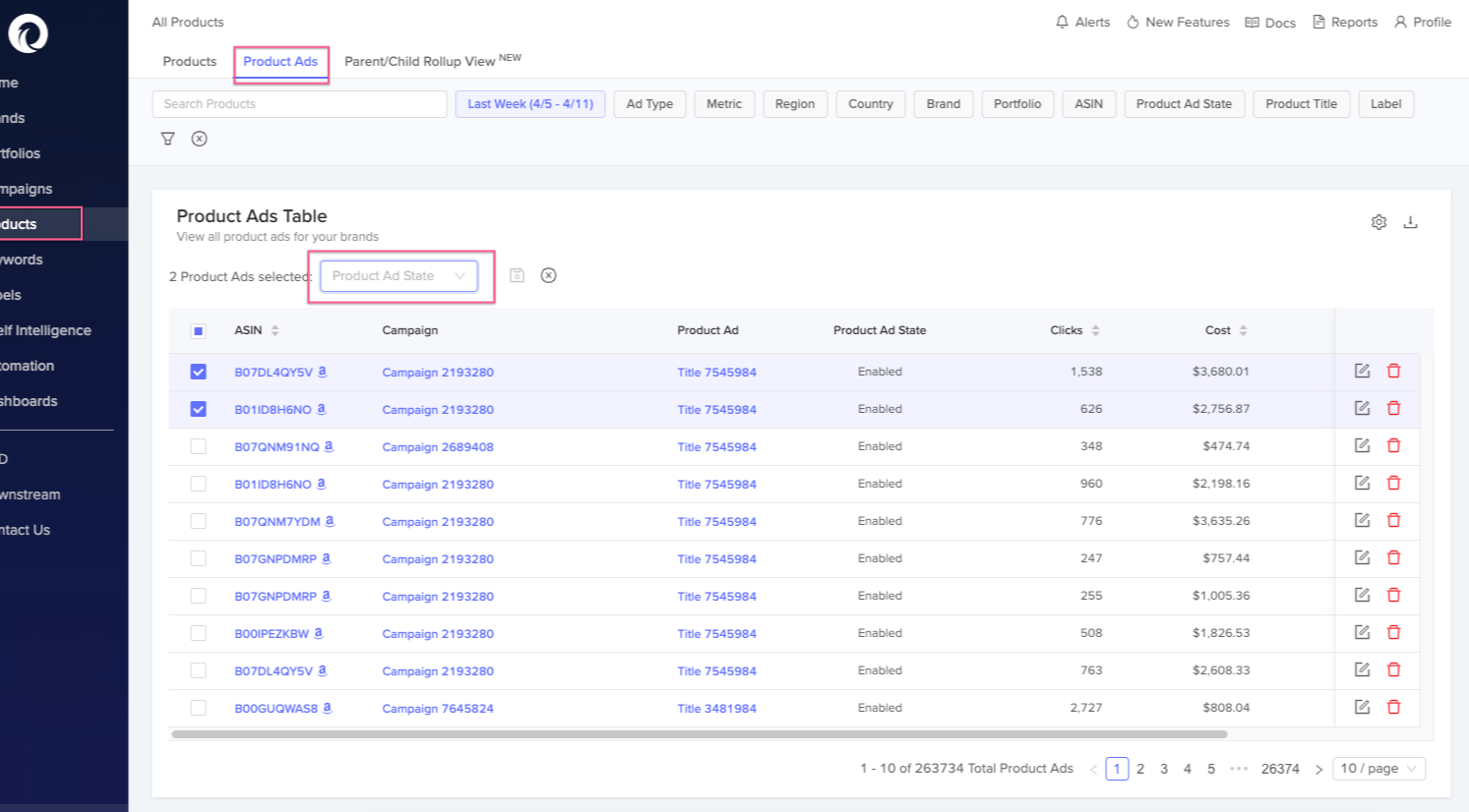 Bulk Edit Product Ad State