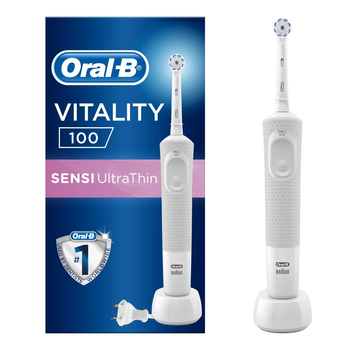 Oral-B Vitality Sensi UltraThin White Electric Toothbrush 