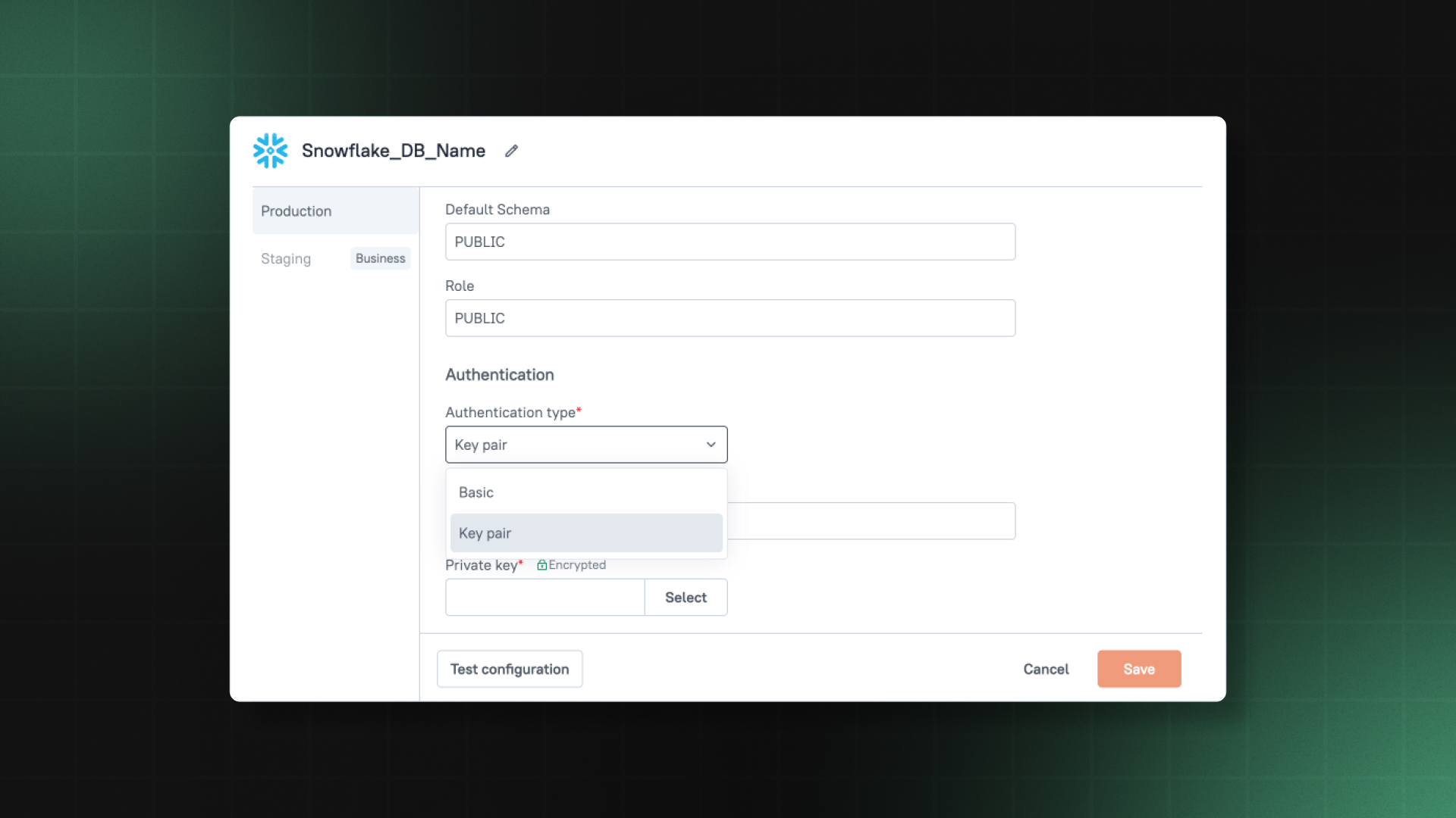 Snowflake key-pair authentication