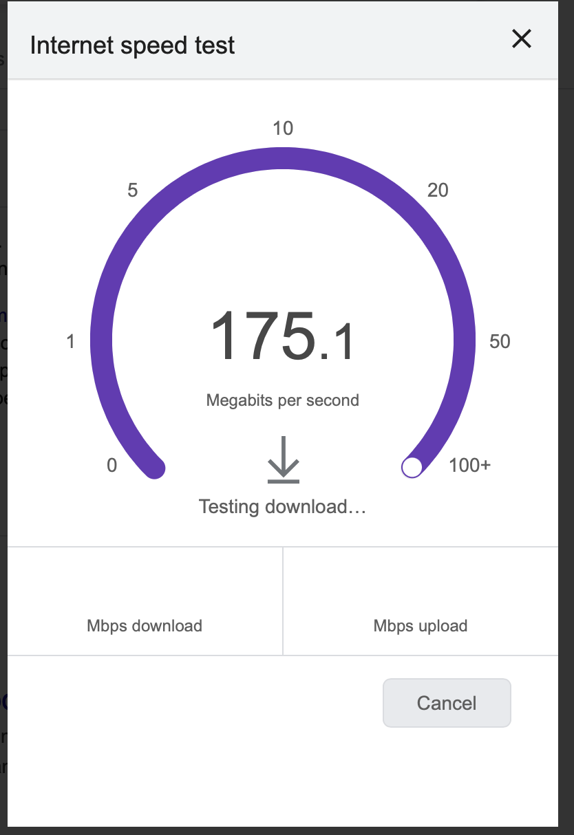 exempel google internet speed test