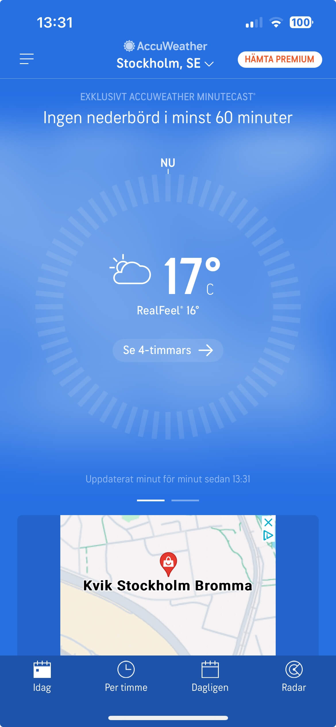 väderapp - accuweather