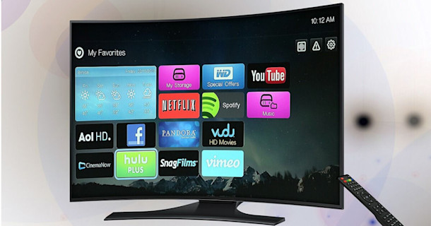 Digital curved TV med appar