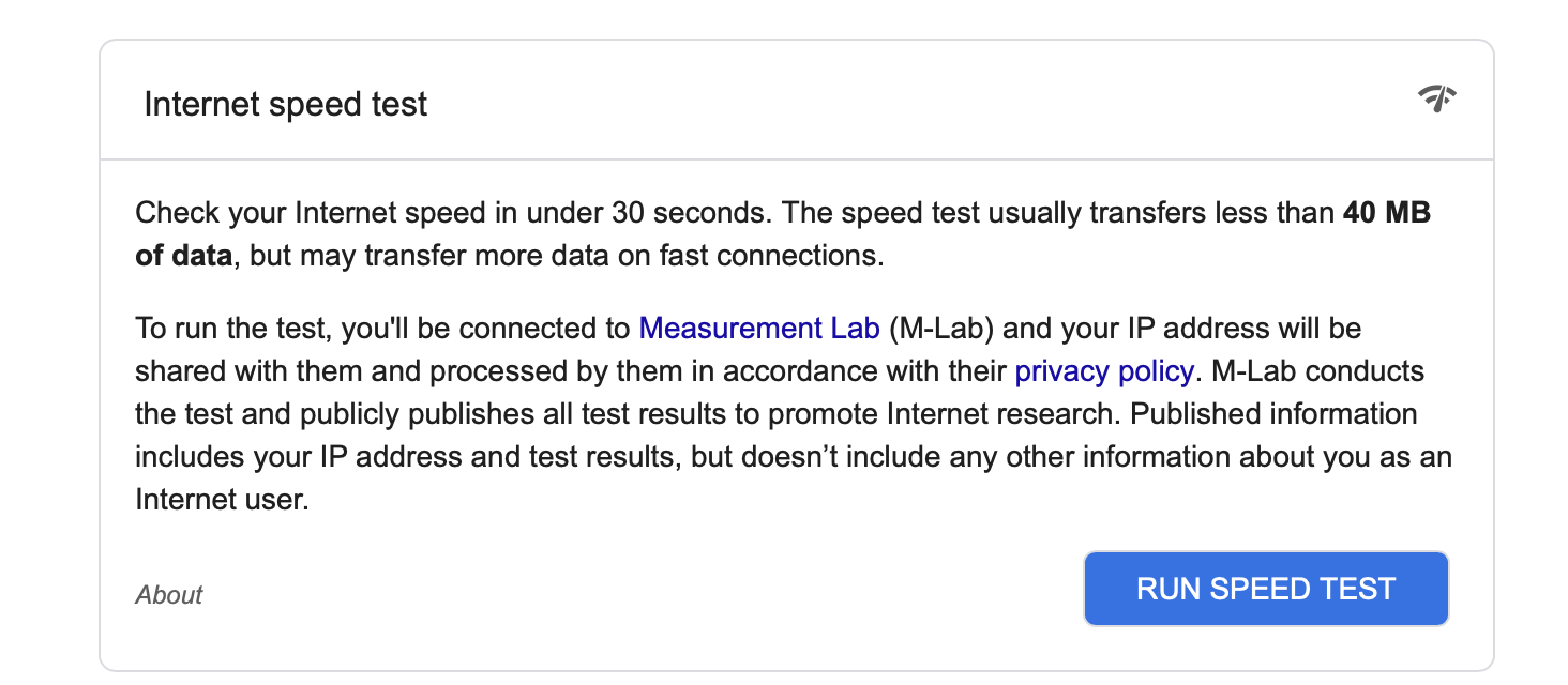 Google Fiber Internet Speed Test