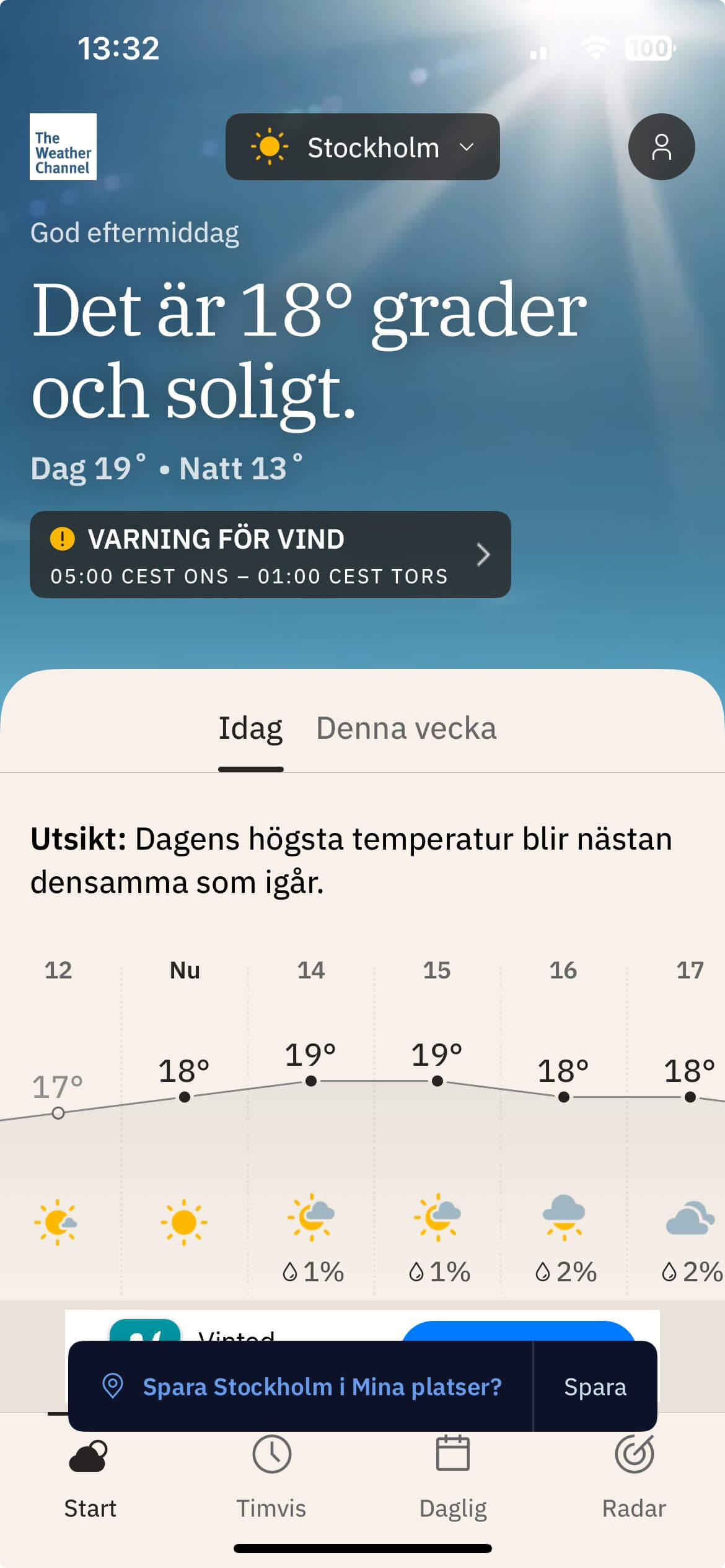 väderapp - Weather Channel