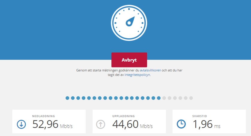 Bredbandskollen pågående mätning