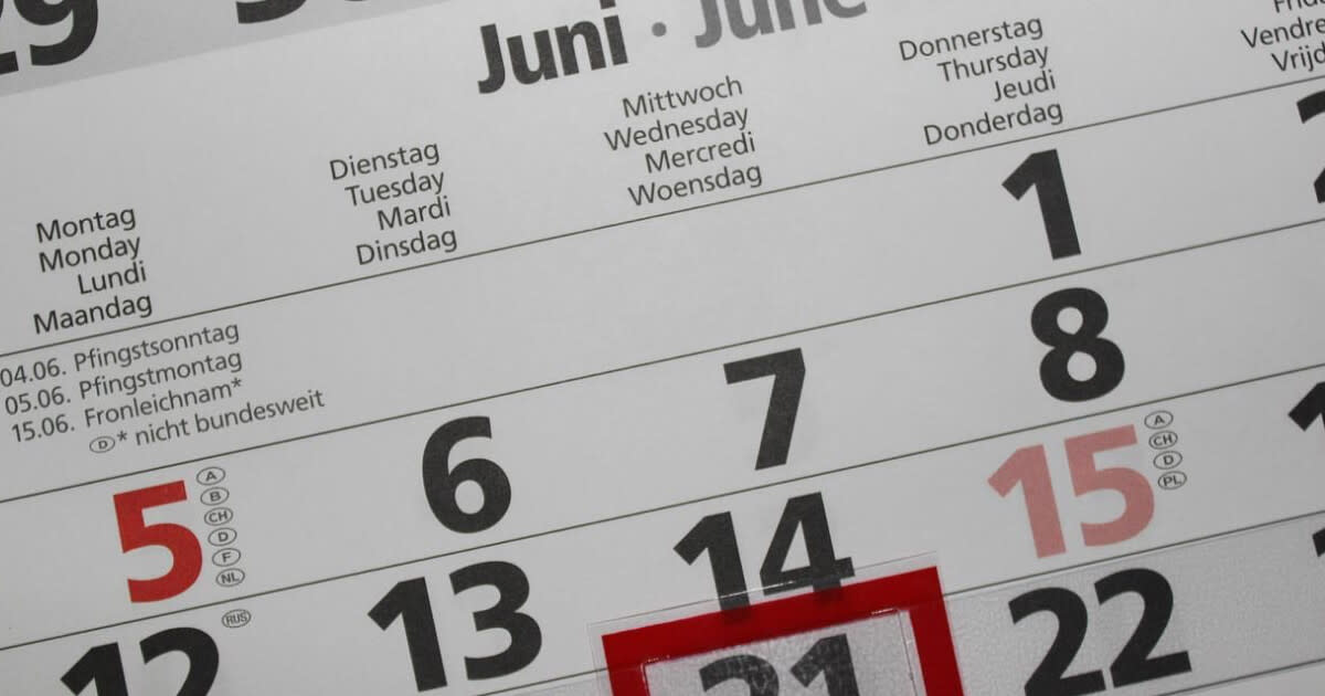 kalender med markerat datum