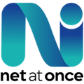 Kvadratisk logotyp för Net at once.