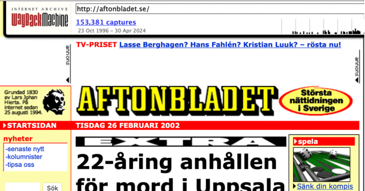 Bild från Aftonbladet.se på Wayback machine