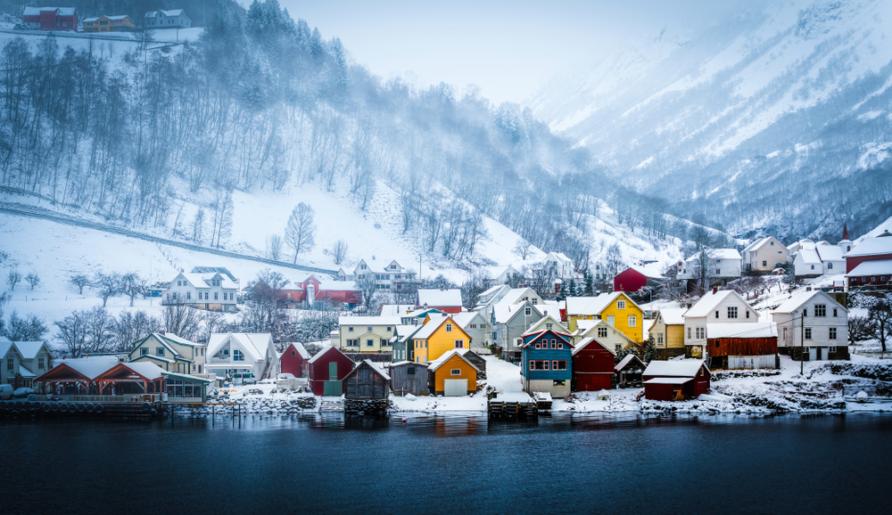 Norway fjord winter