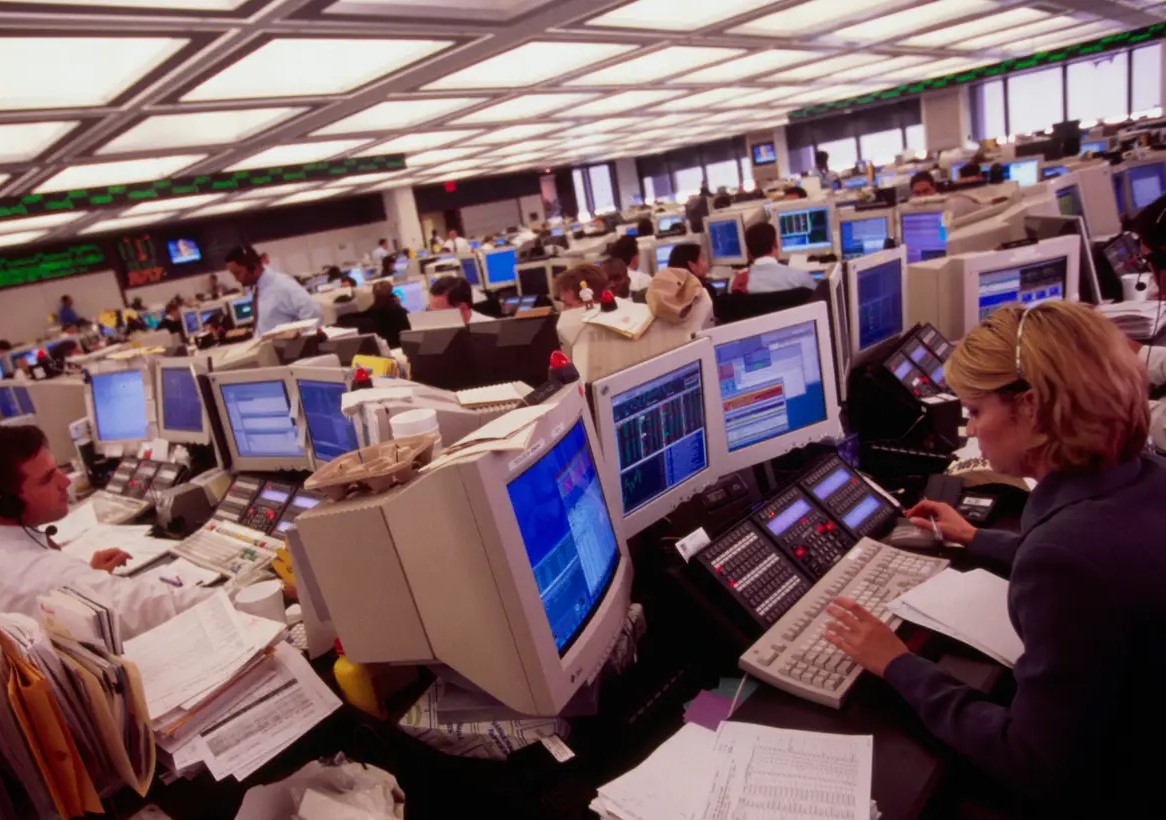 Wall Street trading floor 1990s