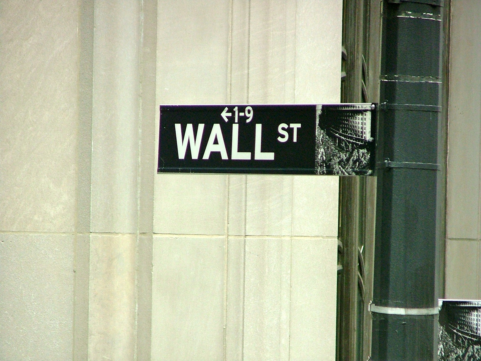 a black and white sign on a building