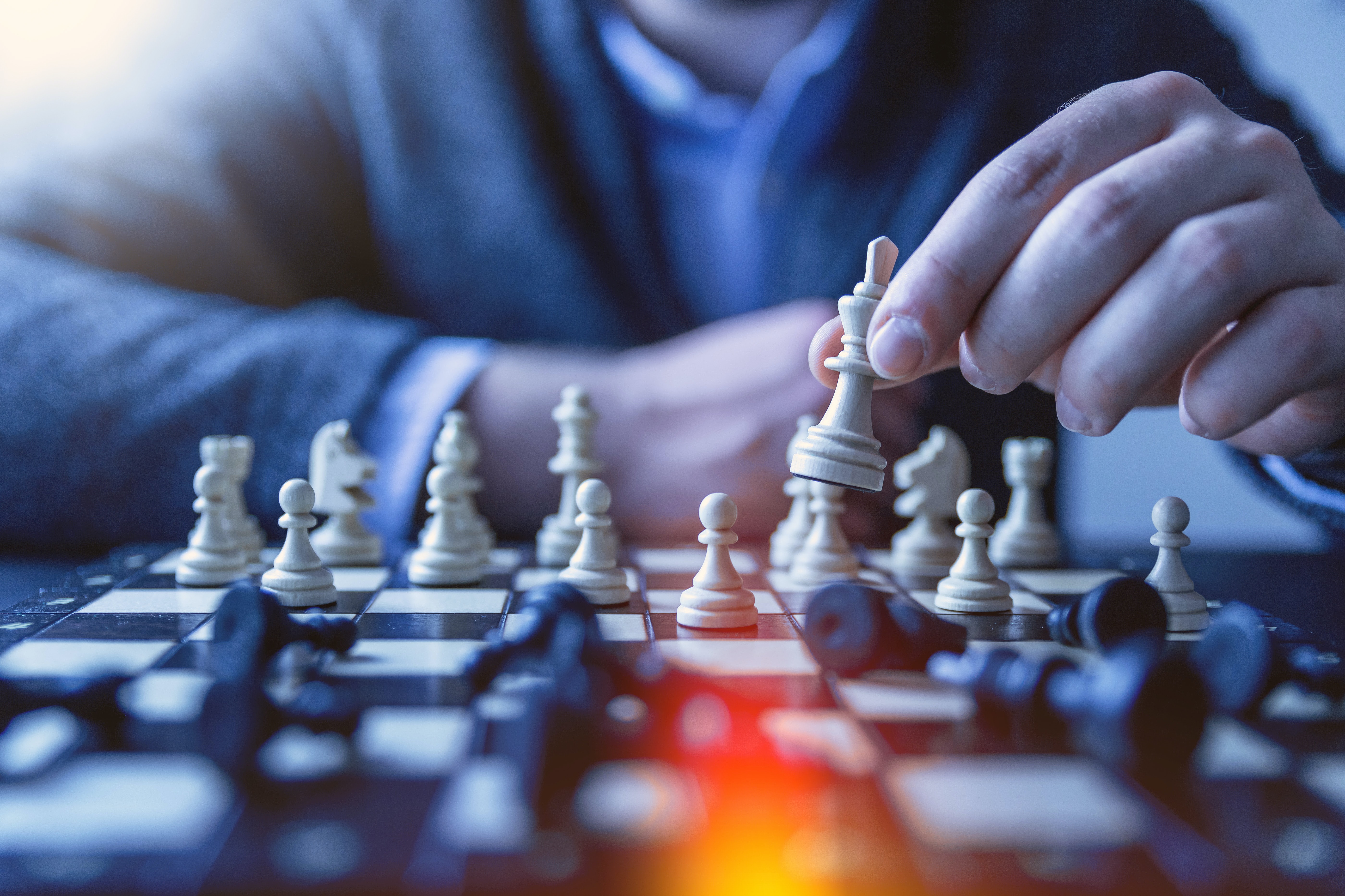 a person playing chess