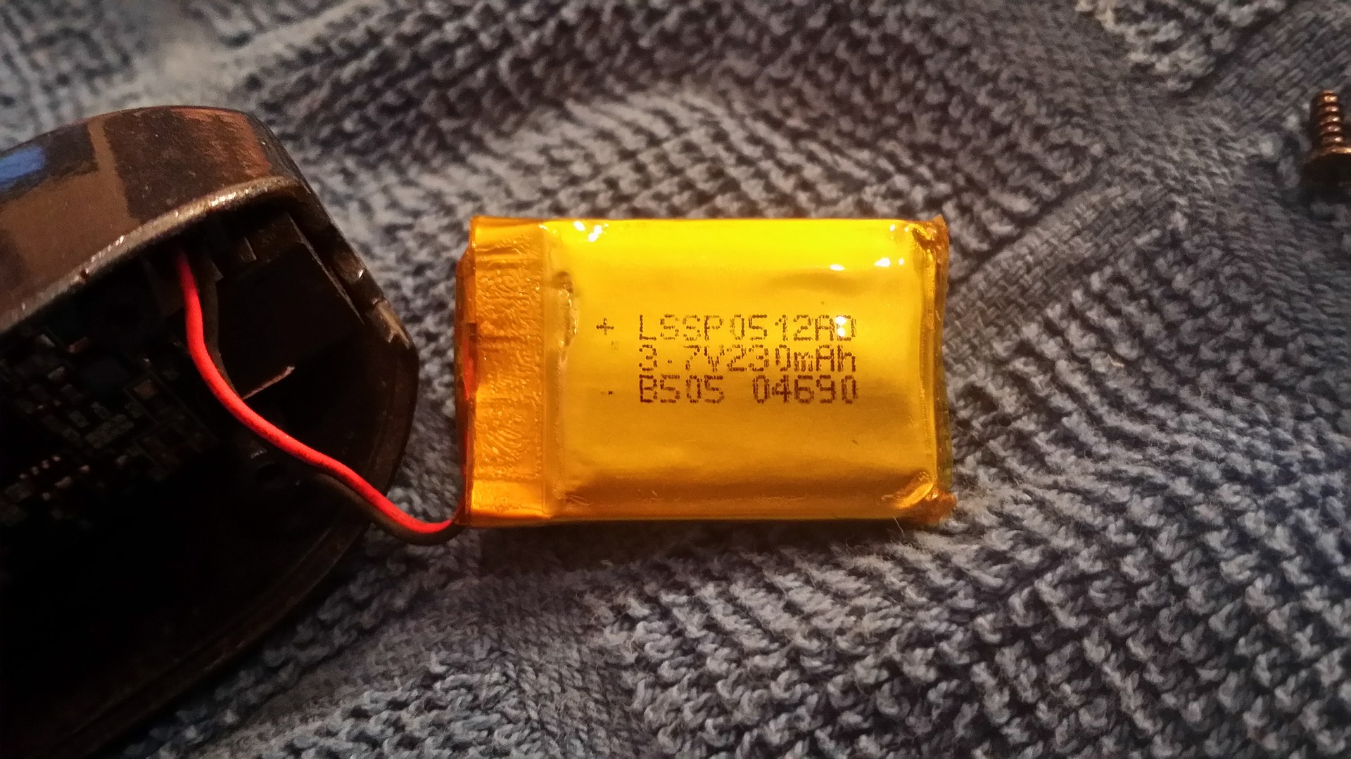 a yellow rectangular object with text on it