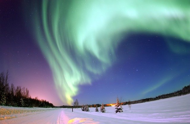 a green aurora in the sky