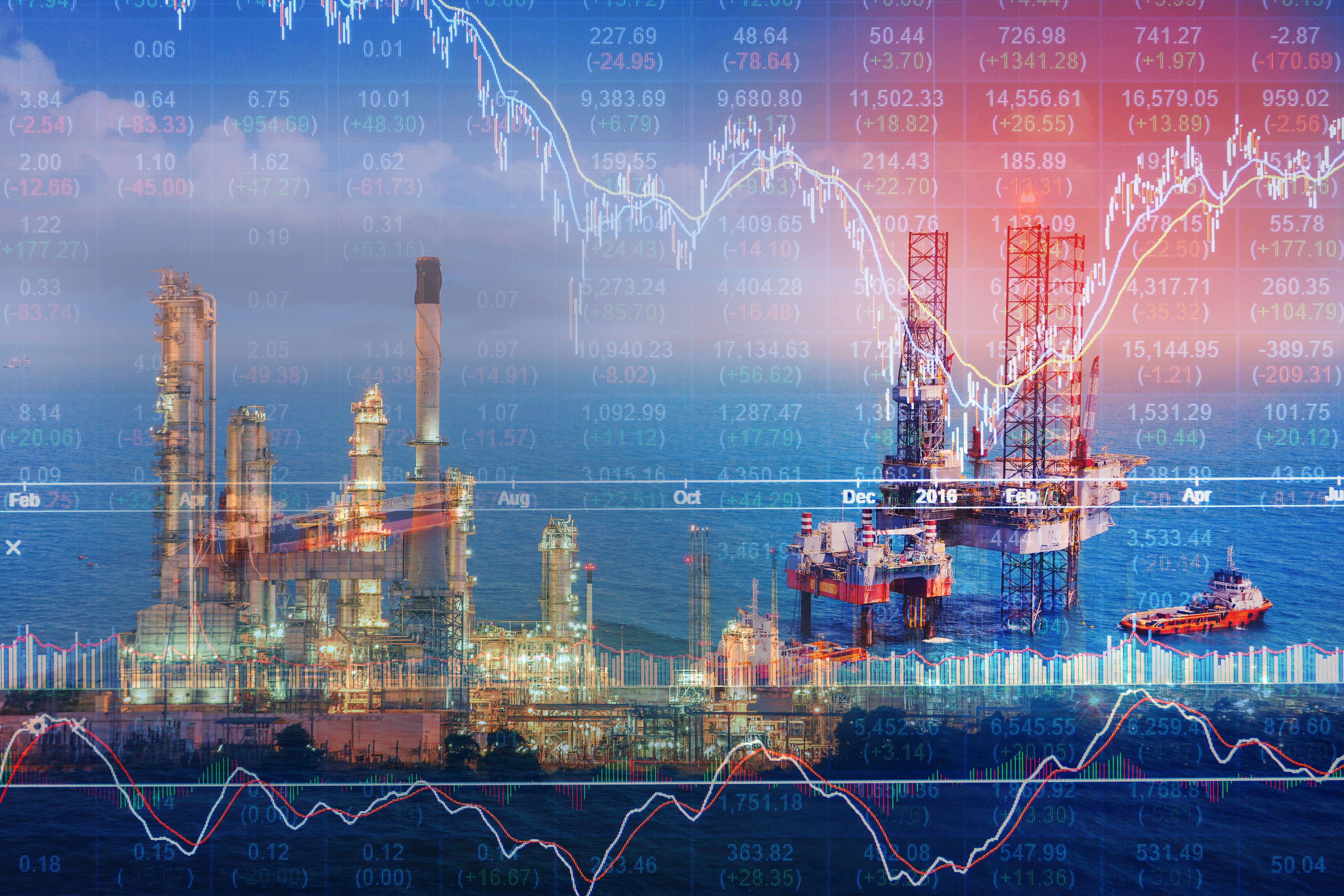 Oil rigs and charts