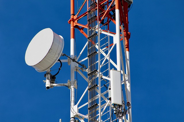 a satellite dish on a tower