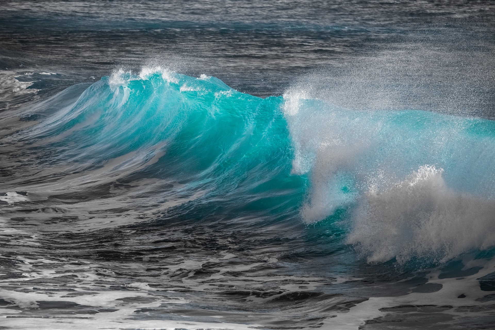 a wave crashing into the shore