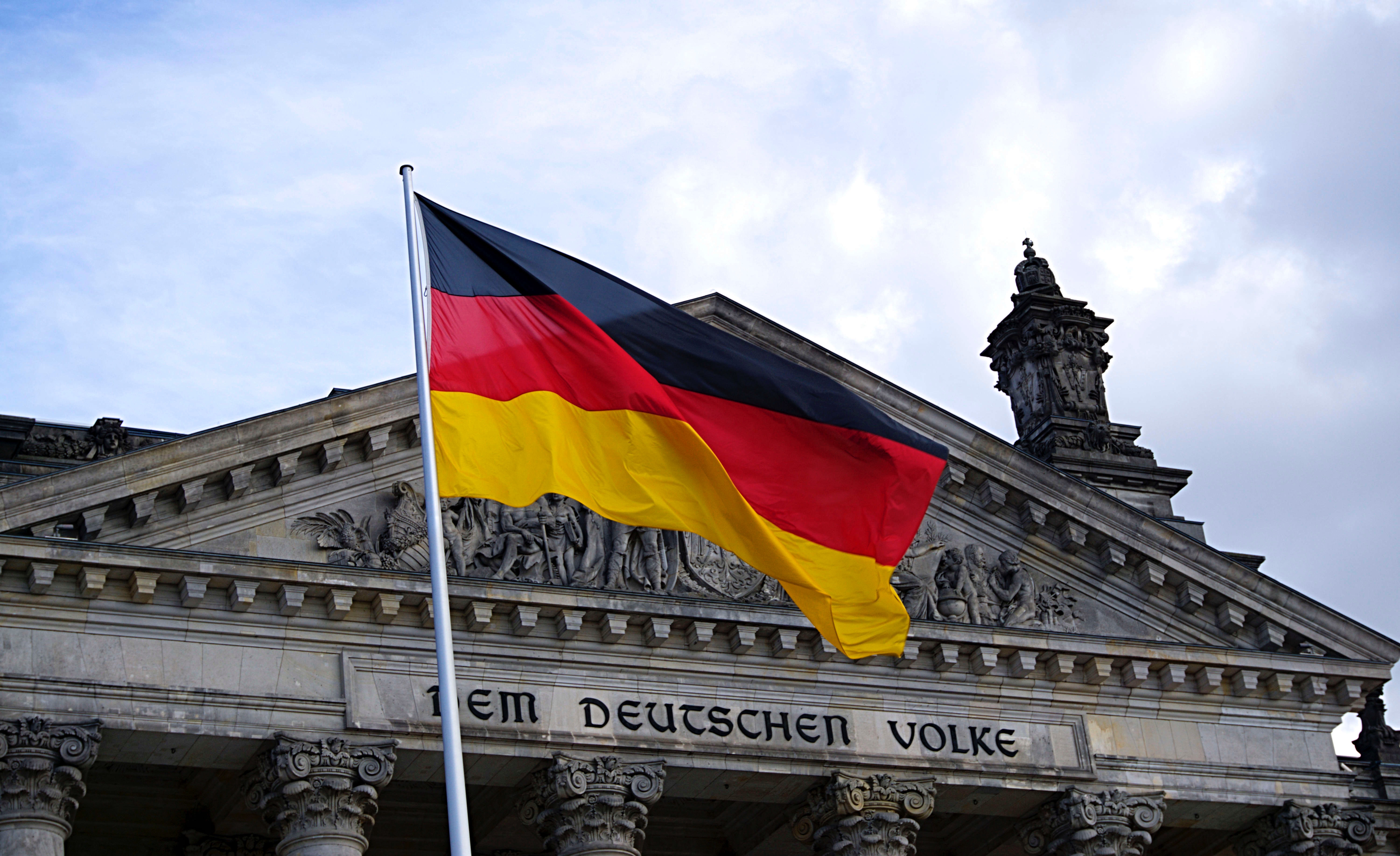 a flag on a building