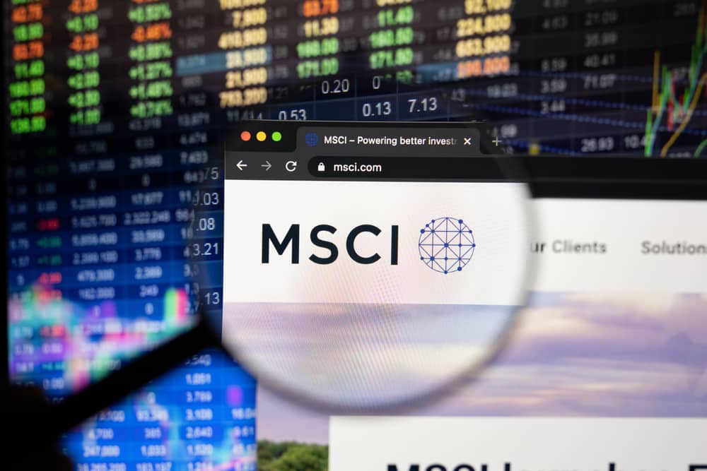 MSCI logo under microscope