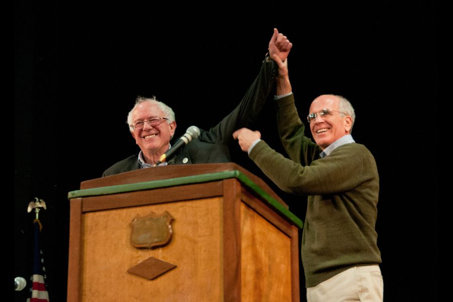 a man and woman standing at a podium