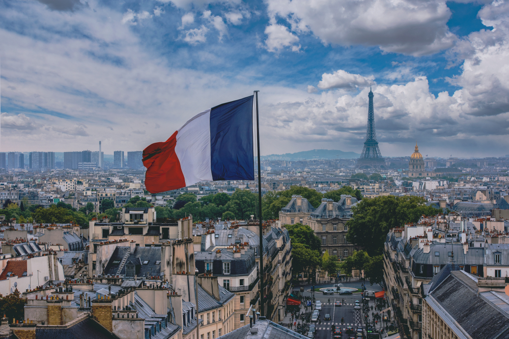 France flag Paris
