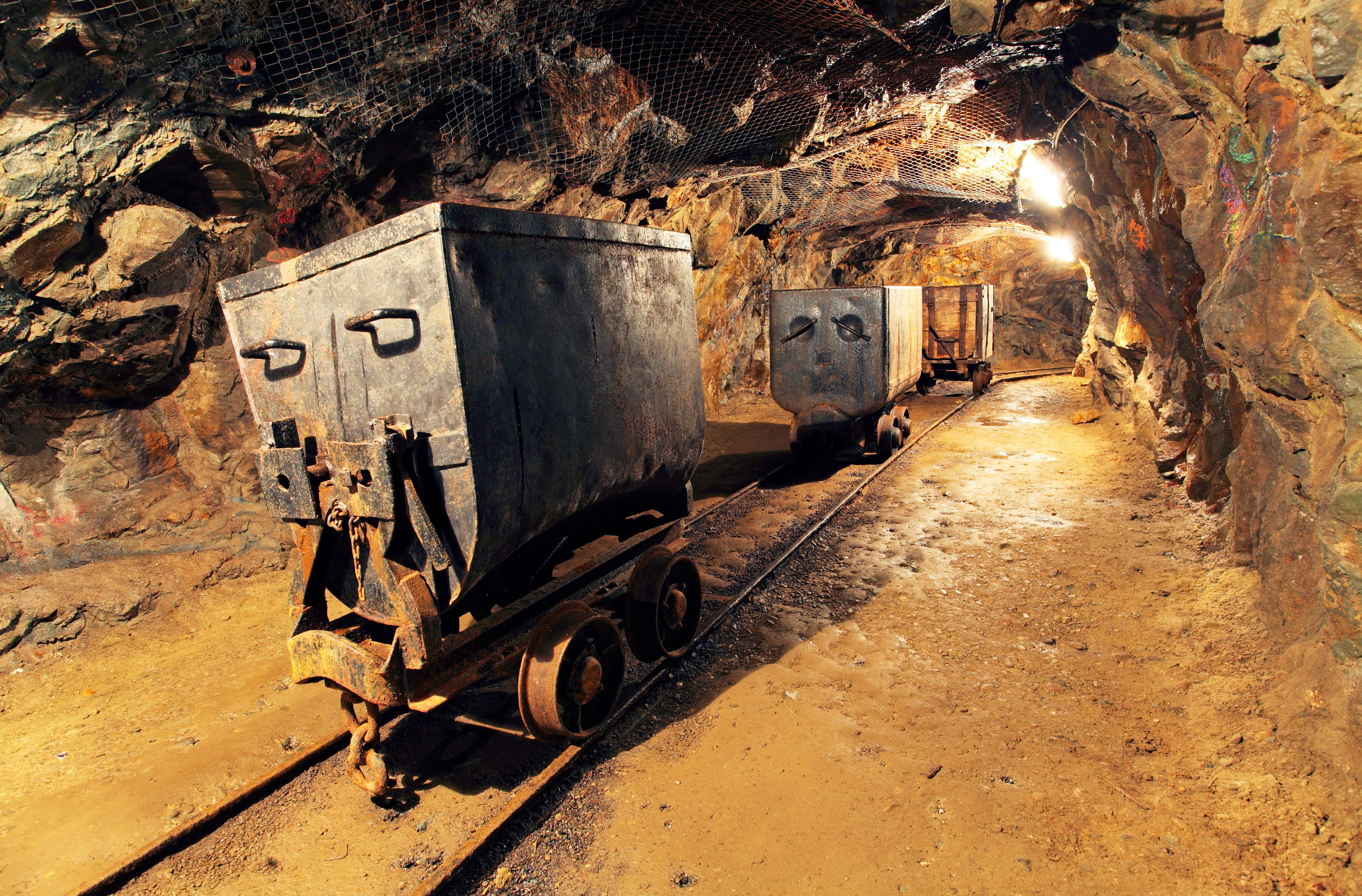 a large truck in a cave