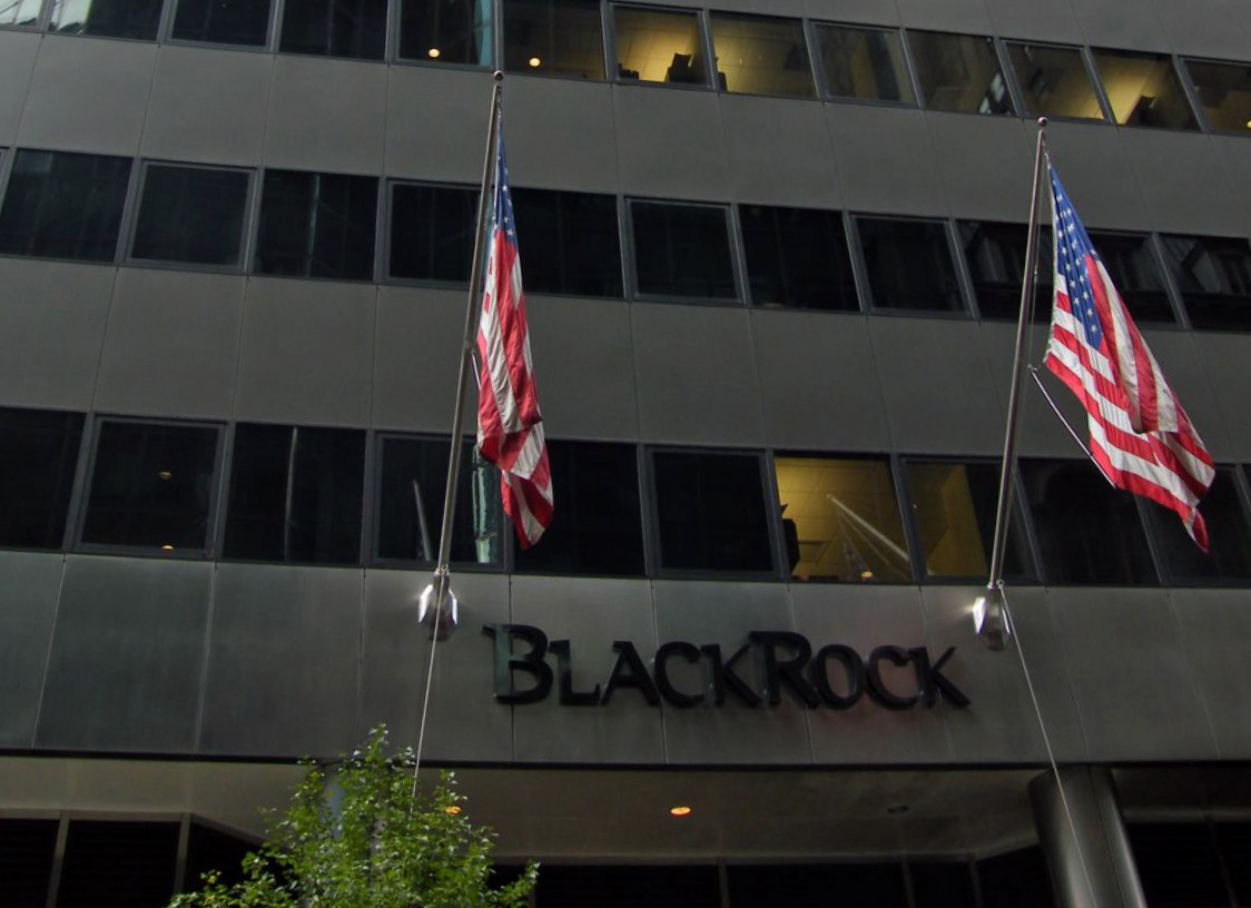 a building with flags