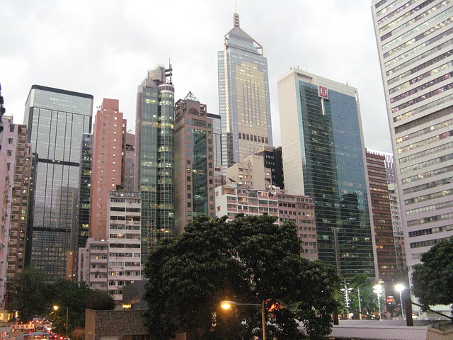 a city with tall buildings