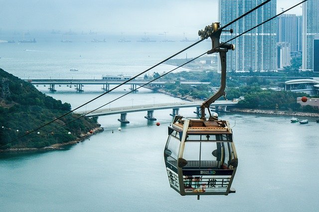 a crane over a body of water