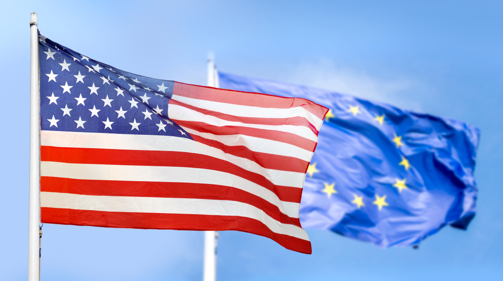 US Europe EU flags