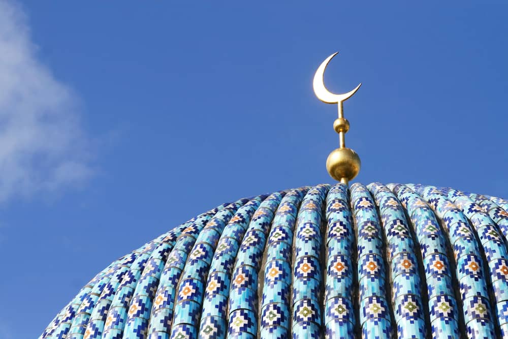 Islamic crescent on top of mosque
