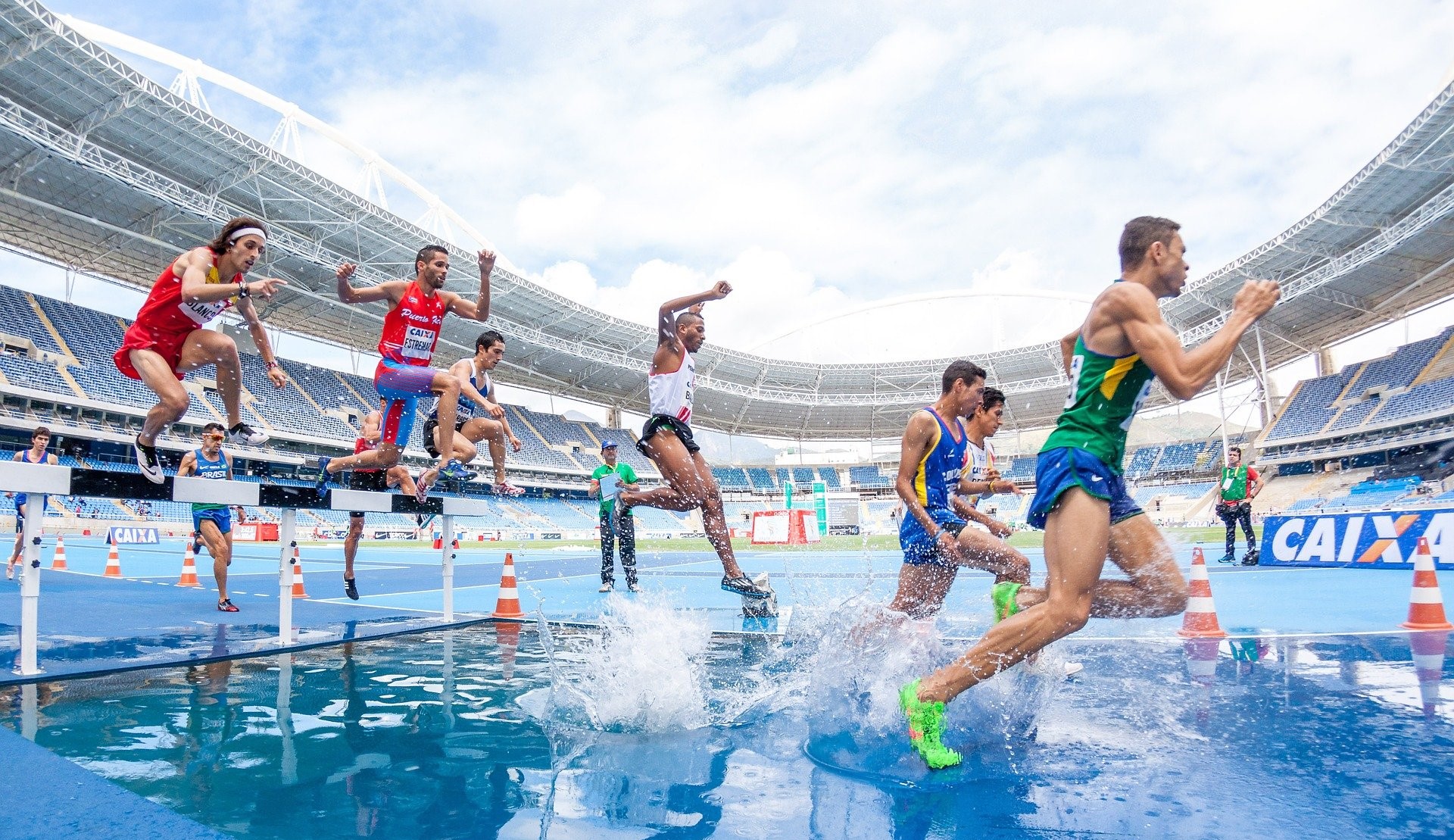 a group of people running in a race