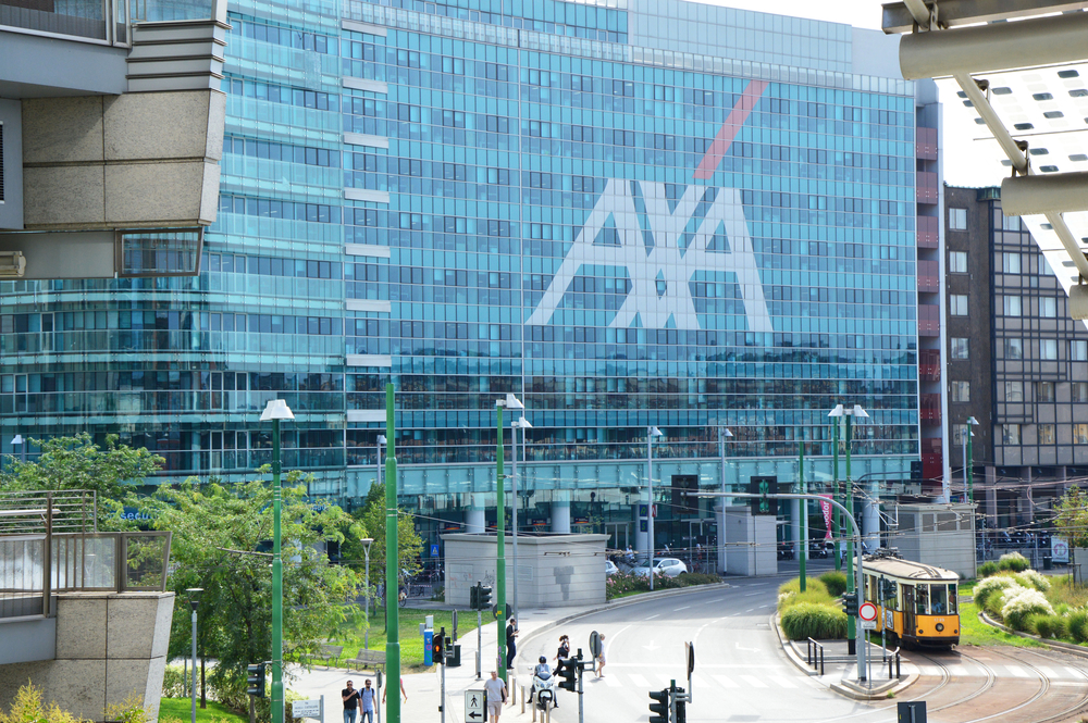 a large building with a large glass window