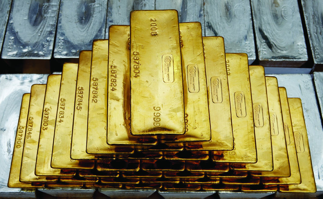a close-up of a gold bars
