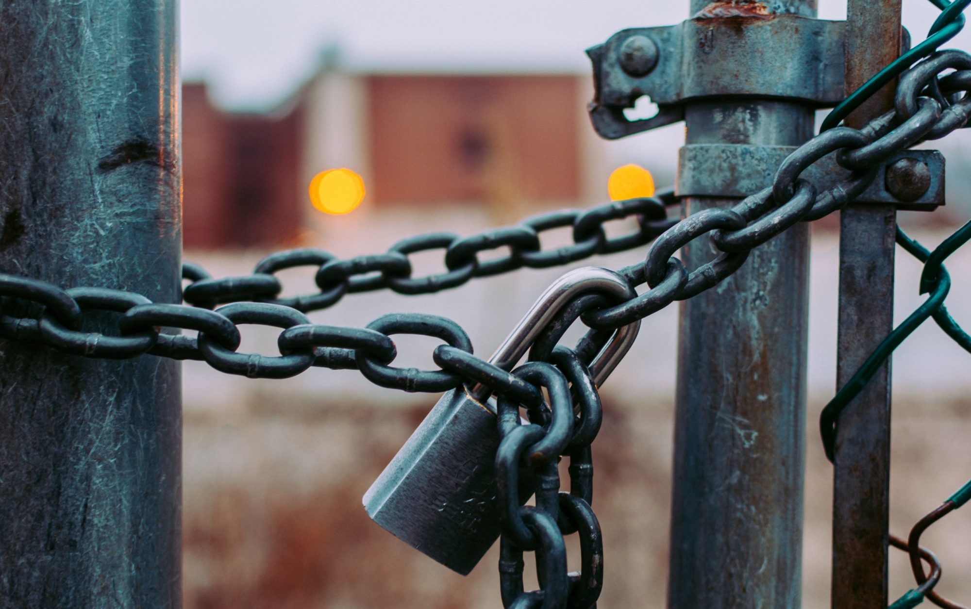 a chain link fence