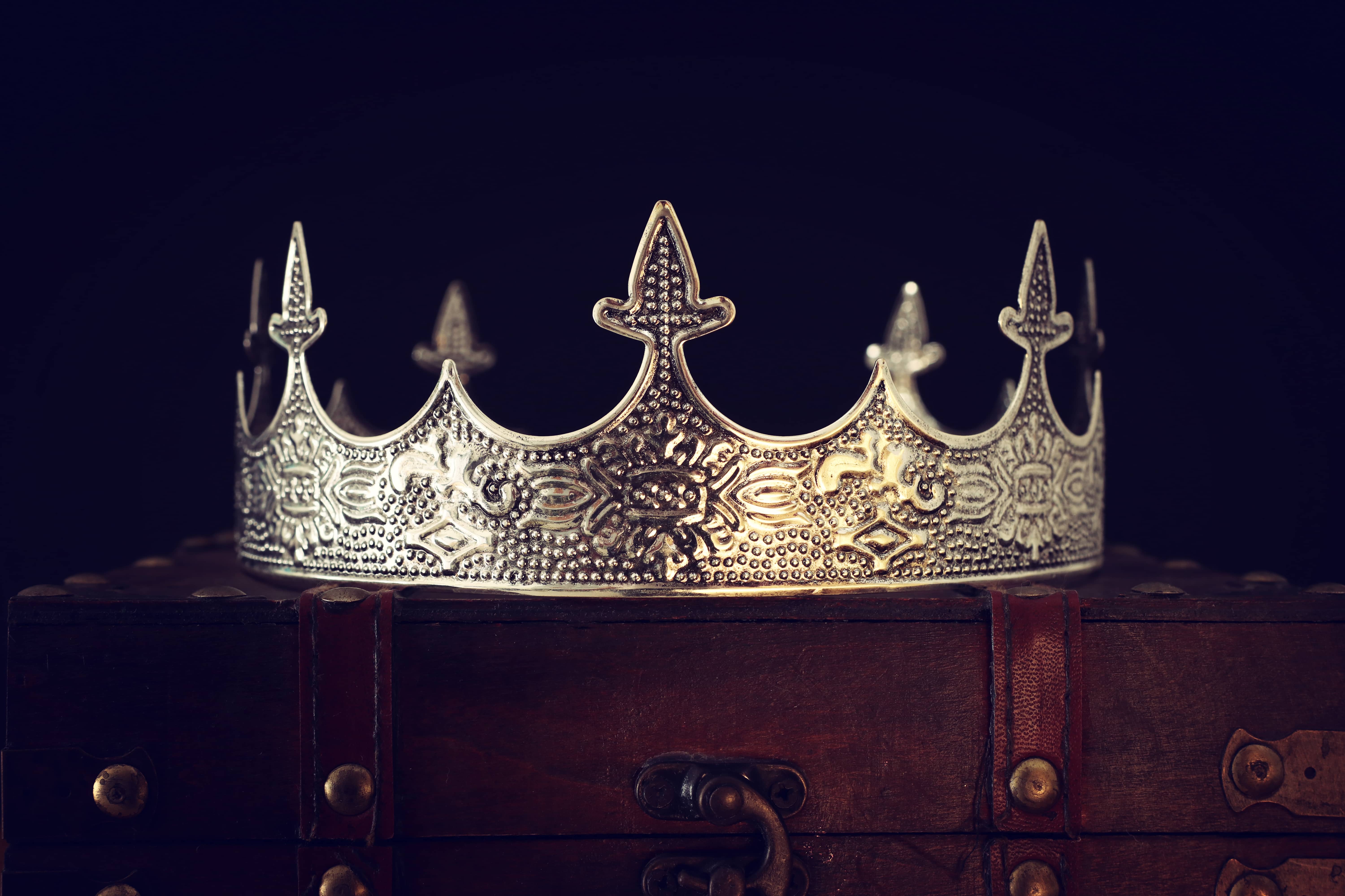a crown on a cabinet