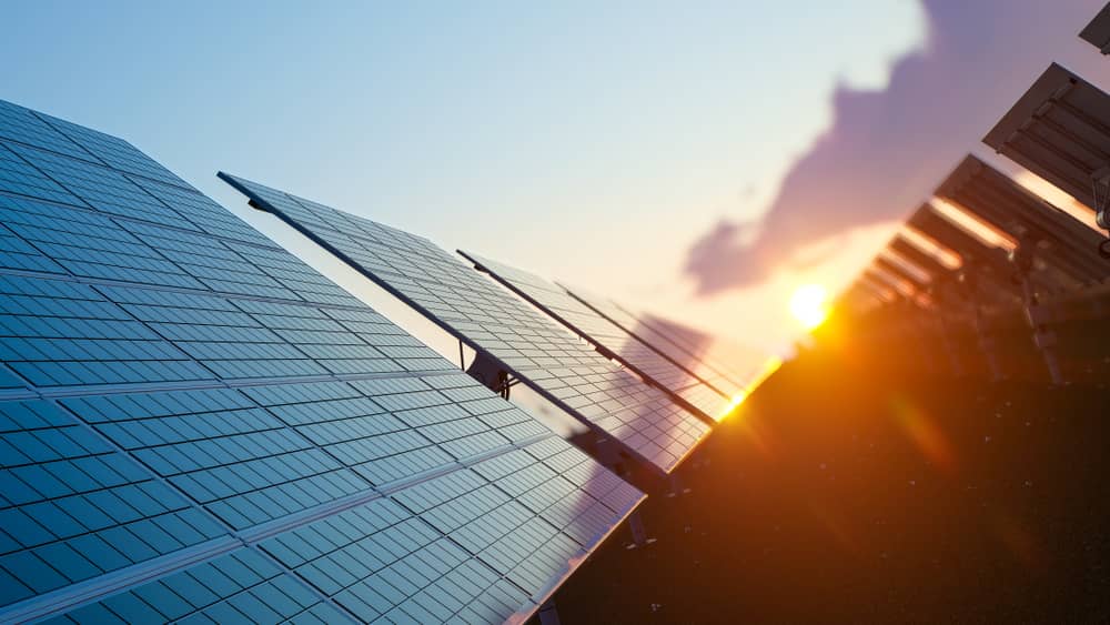 a building with a solar panel